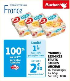 Auchan - Yaourts Les Mixés Fruits Jaunes