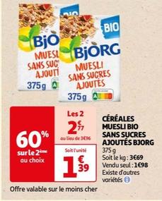 Bjorg - Céréales Muesli Bio Sans Sucres Ajoutés offre à 1,98€ sur Auchan Hypermarché