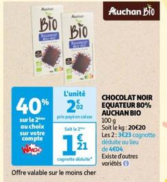 Auchan - Chocolat Noir Equateur 80% Bio