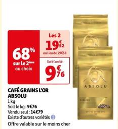 L'Or Espresso - Café Grains Absolu offre à 14,79€ sur Auchan Hypermarché