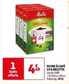 Melitta - Filtre A Café1x4 offre à 4,49€ sur Auchan Hypermarché