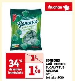 Auchan - Bonbons Goût Menthe Eucalyptus