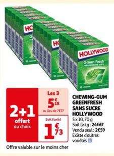 Hollywood - Chewing-Gum Greenfresh Sans Sucre offre à 2,59€ sur Auchan Hypermarché