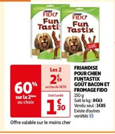  Fido - Friandise Pour Chien Funtastix Goût Bacon Et Fromage offre à 1,85€ sur Auchan Hypermarché
