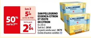 San Pellegrino - Essenza Citron Et Zeste De Citron offre à 3,79€ sur Auchan Hypermarché