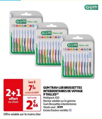 Gum Trav Ler - Brossettes Interdentaires De Voyage 9 Tailles : La solution idéale pour un nettoyage complet et pratique en voyage ! Profitez de notre promo exceptionnelle sur ces brossettes dotées de 9 tailles différentes pour s'adapter à toutes 