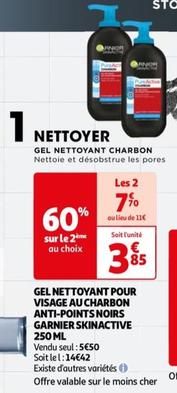 Garnier - Nettoyer Gel Nettoyant Charbon