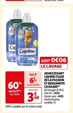 Cajoline - Adoucissant Liquide Fleur De La Passion Et Bergamote : Promo et Caractéristiques