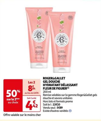 Fleur De Figuier - Roger&Gallet Gel Douche Hydratant Délassant: Profitez de notre promo pour un produit hydratant et délassant aux délicates notes de figuier. Offrez à votre peau un moment de détente avec ce gel douche de qualité.