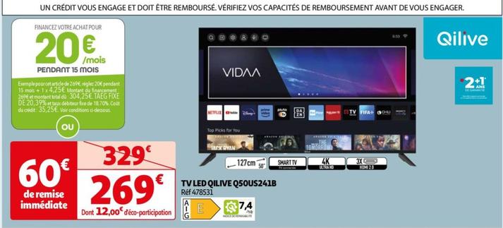 Qilive - Tv Led Q50US241B offre à 269€ sur Auchan Hypermarché
