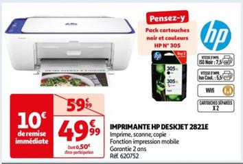 Hp - Imprimante Deskjet 2821E offre à 49,99€ sur Auchan Hypermarché