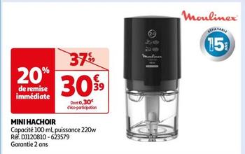 Moulinex - Mini Hachoir DJ120810-623579 offre à 30,39€ sur Auchan Hypermarché