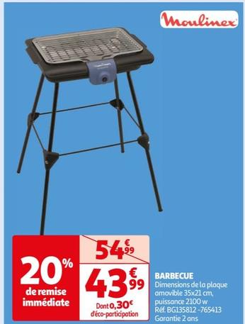 Moulinex - Barbecue BG135812-765413 offre à 43,99€ sur Auchan Hypermarché