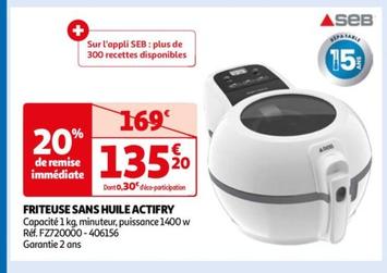 Seb - Friteuse Sans Huile Actifry offre à 135,2€ sur Auchan Hypermarché