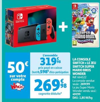 Super Mario Bros Wonder - La Console Switch+ de Nintendo en Promo avec un Jeu Switch