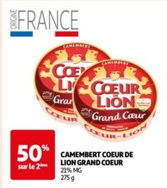 Grand Cour - Camembert Coeur De Lion offre sur Auchan Hypermarché
