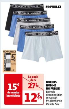 No Publik - Boxers Homme  offre à 12,99€ sur Auchan Hypermarché