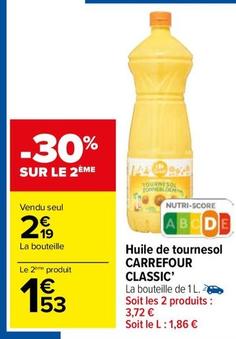 Huile de tournesol offre sur Carrefour Market