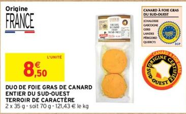Foie gras de canard offre sur Intermarché
