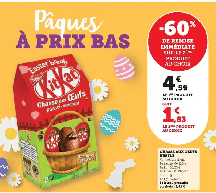 Nestlé - Chasse Aux Oeufs  offre à 4,59€ sur Super U