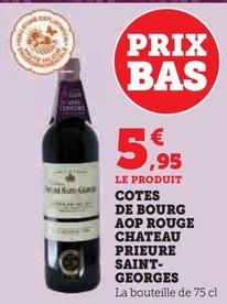 chateau prieure saint-georges - cotes de bourg aop rouge - promotion exceptionnelle sur ce vin rouge de qualité supérieure!