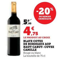 Château Haut Cabut - Blaye Cotes De Bordeaux AOP Cuvee Camille : un vin d'exception en promotion !
