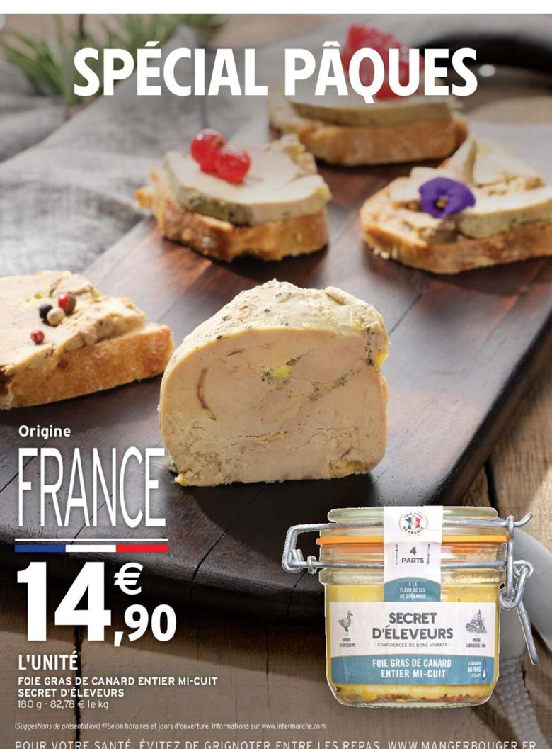 Foie gras de canard offre sur Intermarché Contact