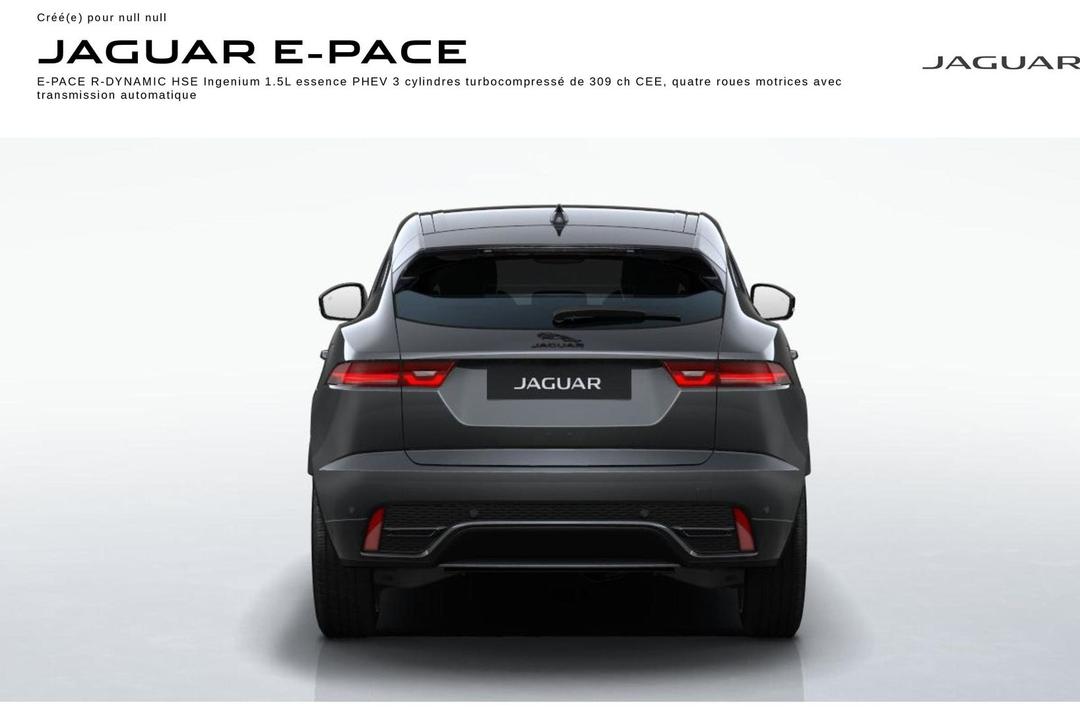 Jaguar E-Pace offre sur Jaguar