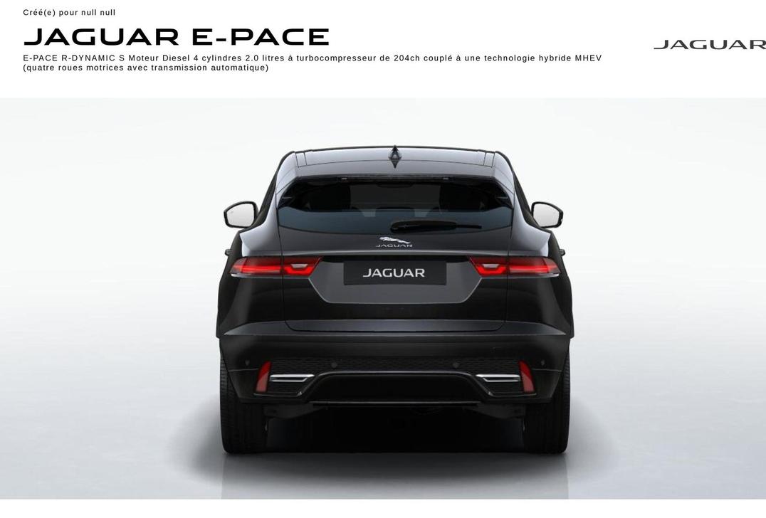 Jaguar E-Pace offre sur Jaguar