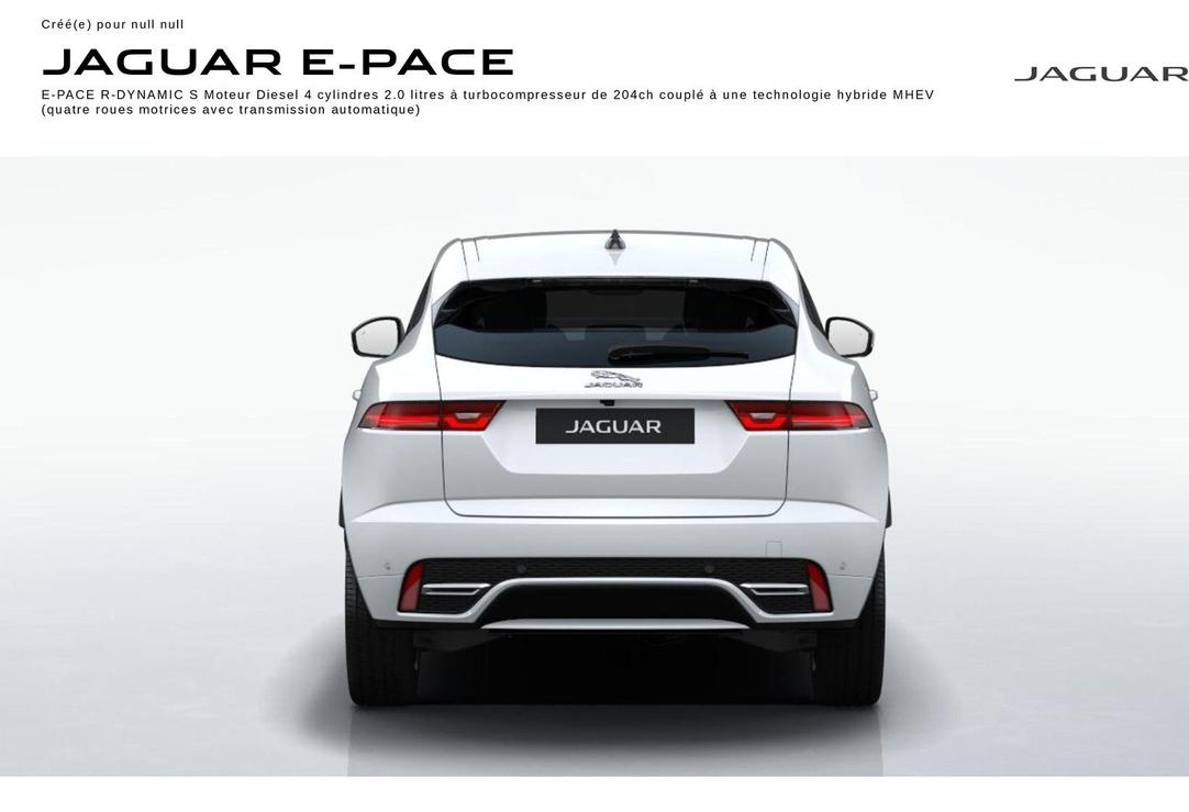 Jaguar E-Pace offre sur Jaguar