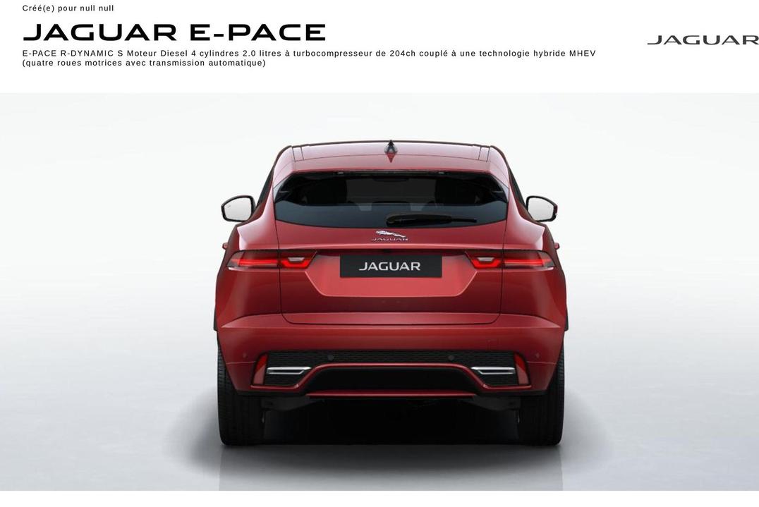 Jaguar E-Pace offre sur Jaguar