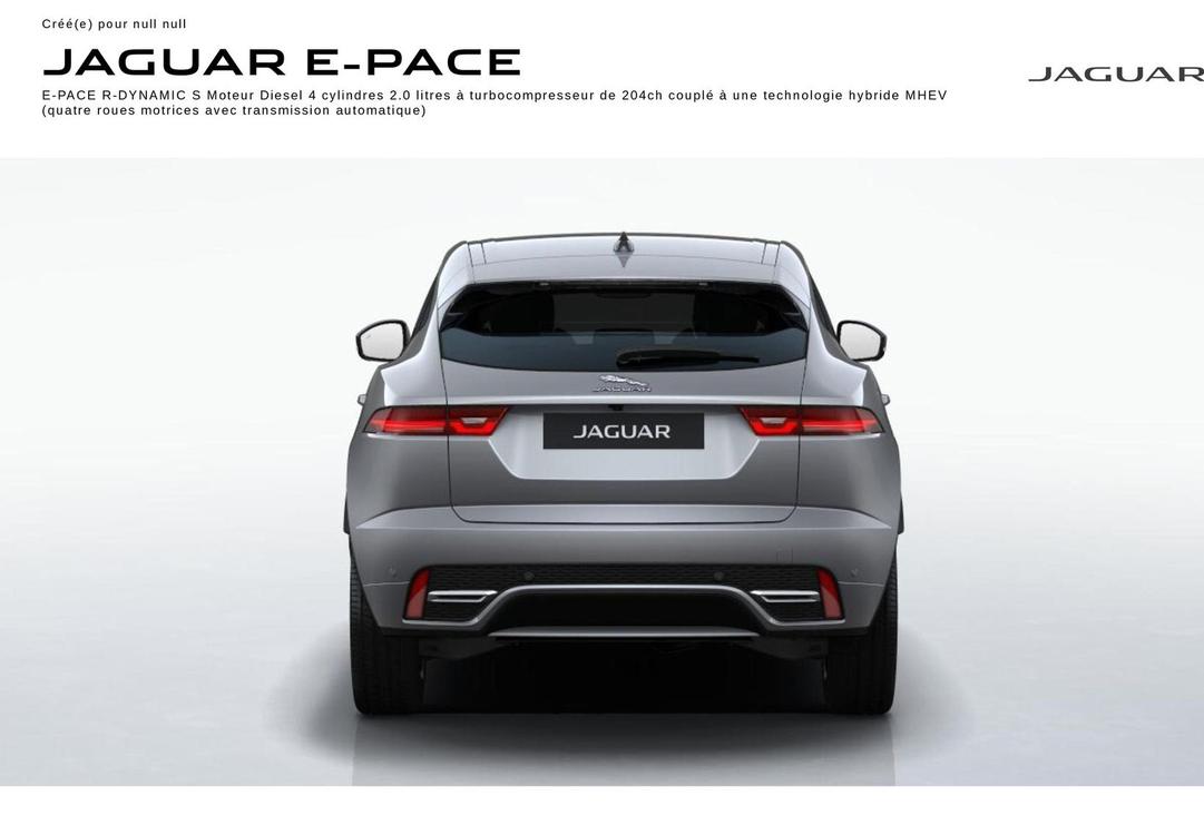 Jaguar E-Pace offre sur Jaguar