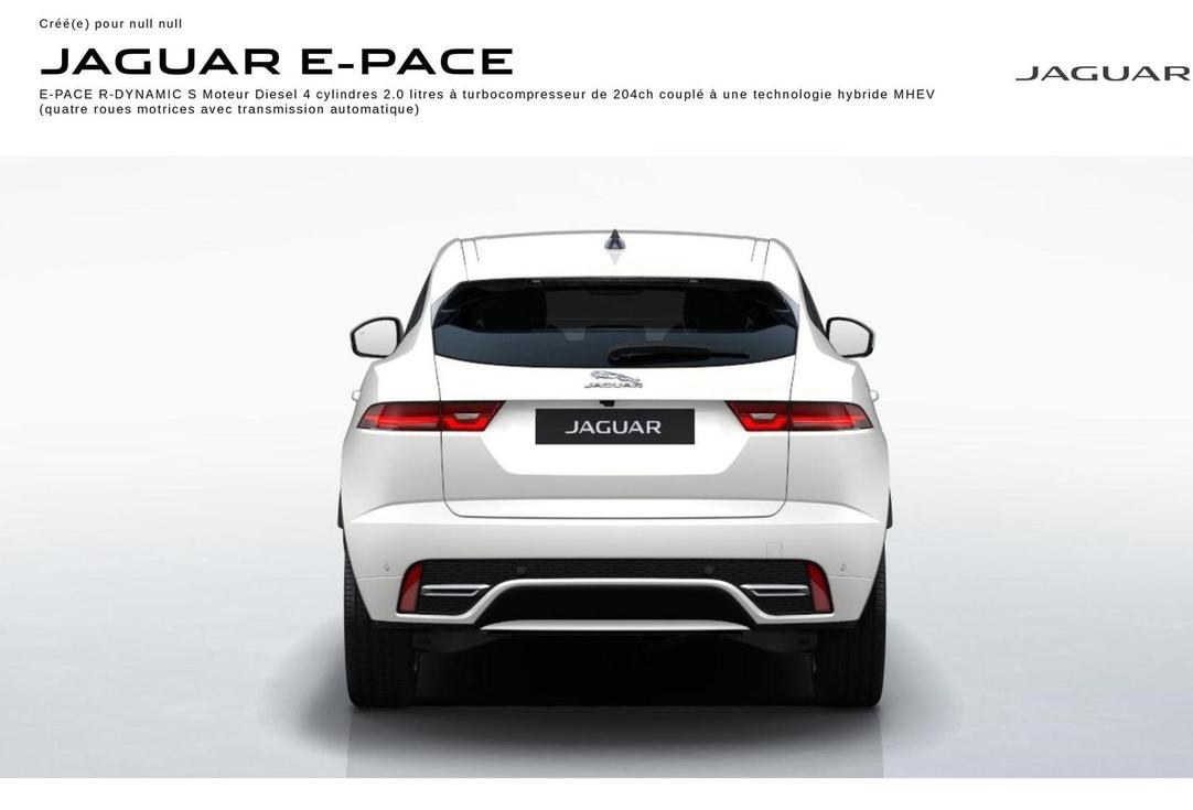 Jaguar E-Pace offre sur Jaguar