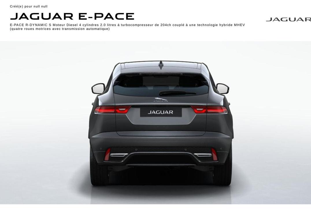 Jaguar E-pace offre sur Jaguar