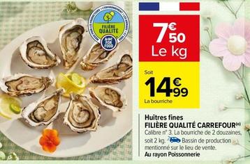 Huîtres offre sur Carrefour