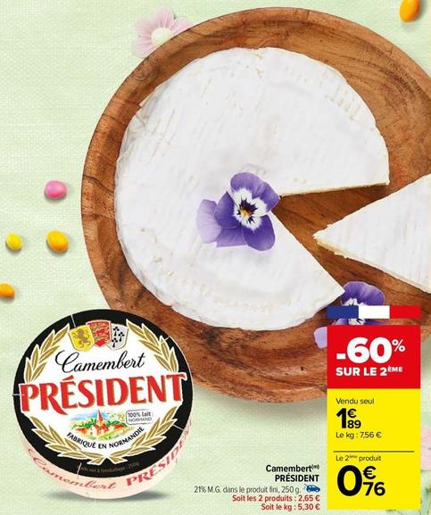 Camembert offre sur Carrefour