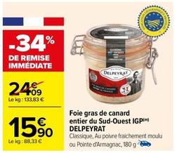 Foie gras de canard offre à 15,9€ sur Carrefour Drive
