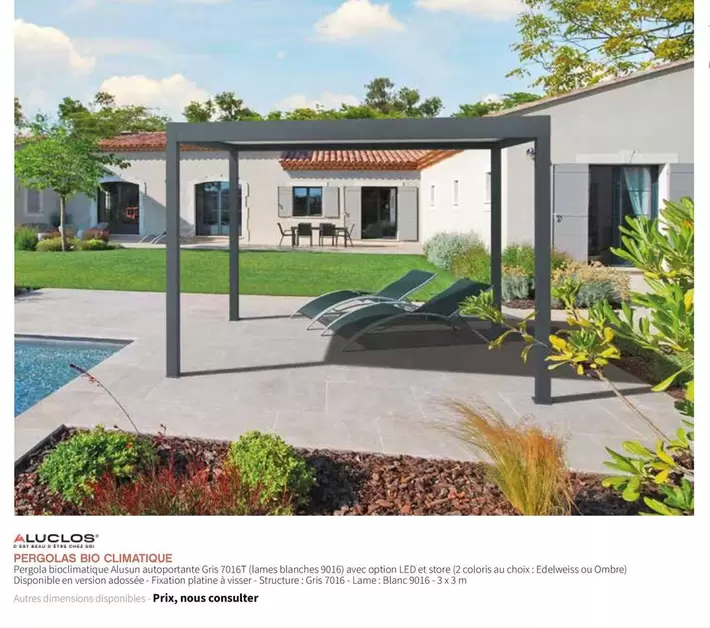Aluclos - Pergolas Bio Climatique offre sur VM