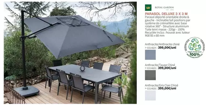 Royal Garden - Parasol Deluxe offre à 399€ sur VM
