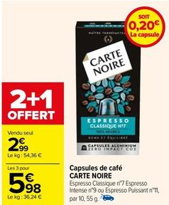 Capsules de café offre à 2,99€ sur Carrefour Express