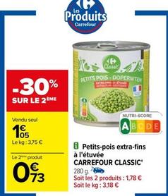 Petits pois offre à 1,05€ sur Carrefour Express