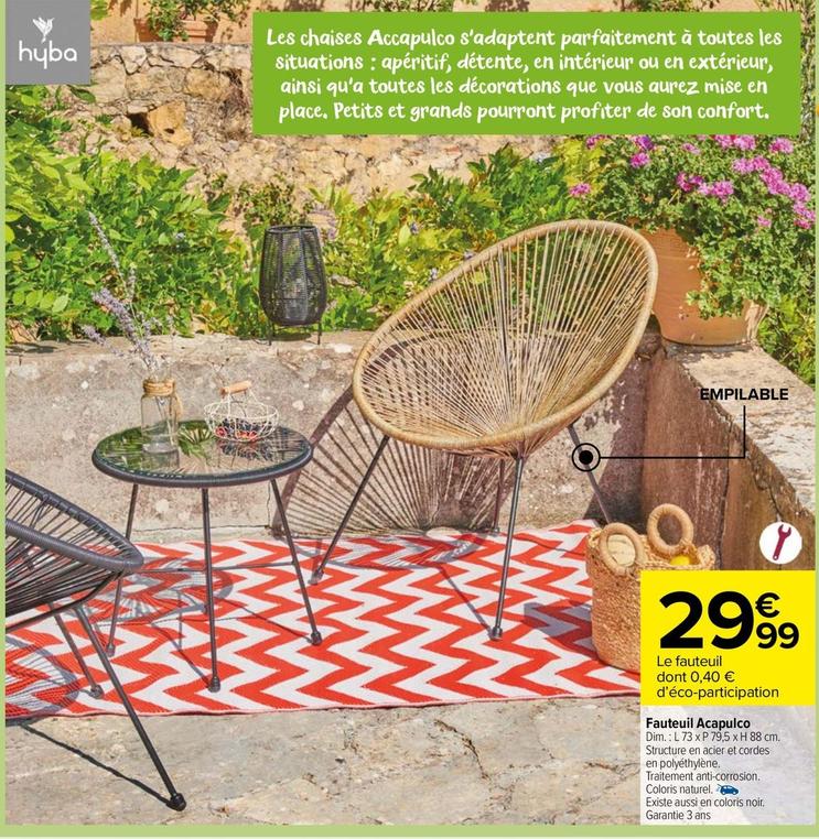Fauteuil de jardin offre à 29,99€ sur Carrefour Express