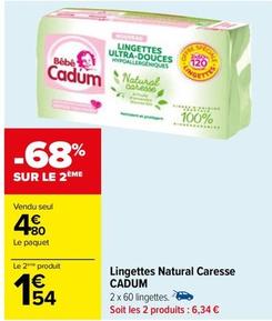 Lingettes bébés offre à 4,8€ sur Carrefour Contact