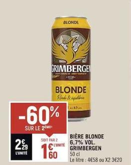 Bière blonde offre sur Spar