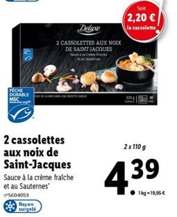 deluxe - 2 cassolettes aux noix de saint jacques