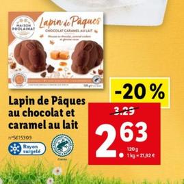 Maison Prolainat - Lapin De Pâques Au Chocolat Et Caramel Au Lait