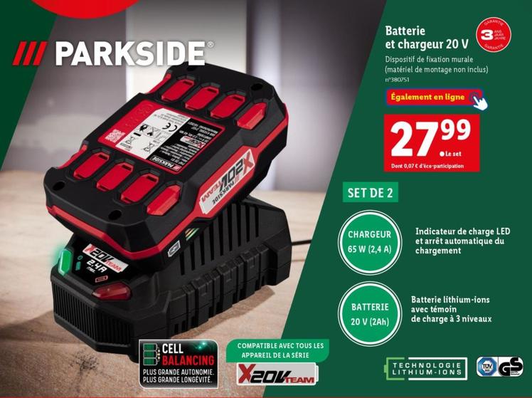 Parkside Batterie Et Chargeur