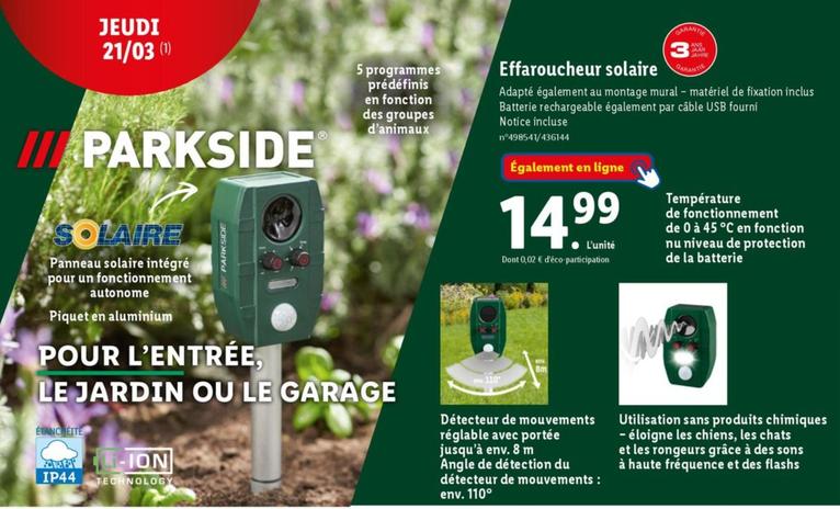 Parkside - Effaroucheur Solaire