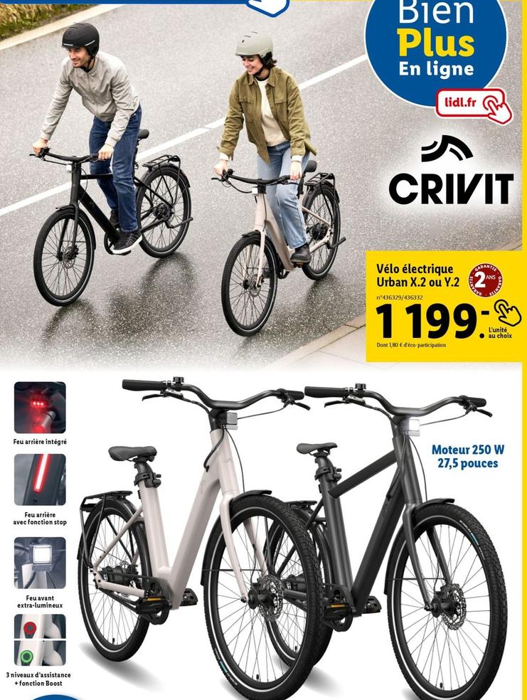 Crivit - Vélo Électrique Urban X.2 Ou Y.22