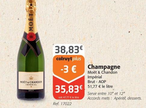 Moët & Chandon - Champagne offre à 35,83€ sur Colruyt